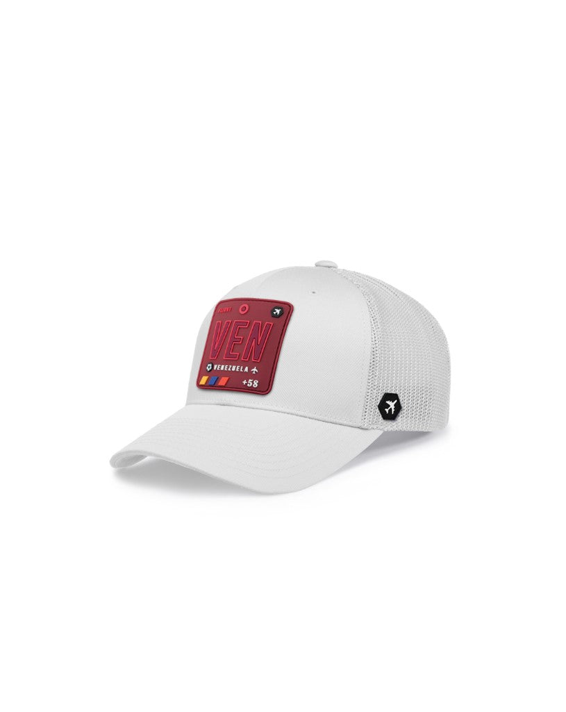 VEN - Trucker Hat - Blanca y Vinotinto